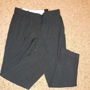 H&M Women's Black Plaid Regular Waist Slacks Pant